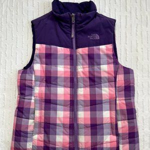 The North Face Girls Reversible Puffer Vest-Purple/Pink-Size 14-16/Lg